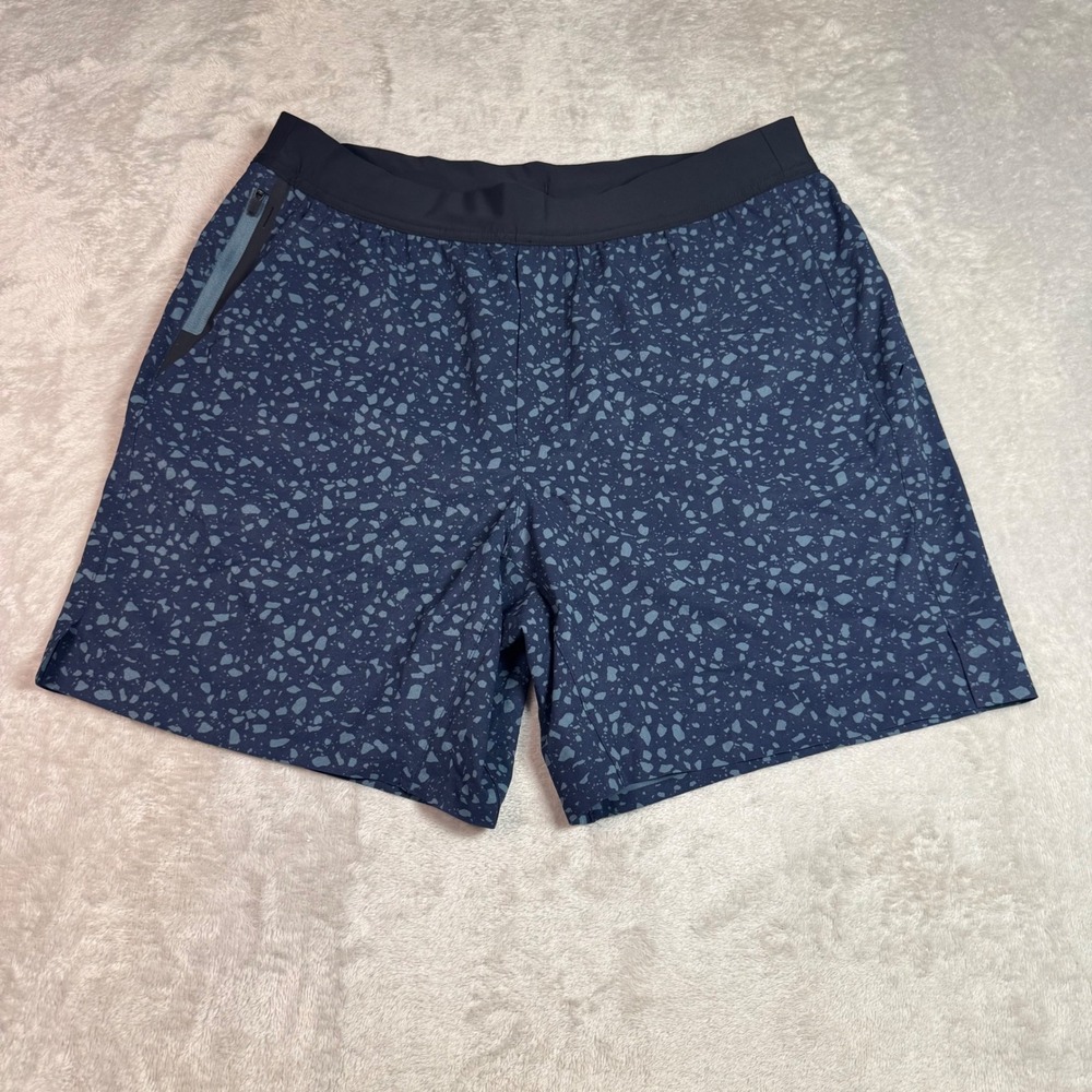 NWOT Ten Thousand Mens The Interval 7 inch Short Bike L Blue Print Unlined